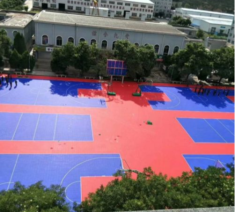 忠县硅pu篮球场现场图